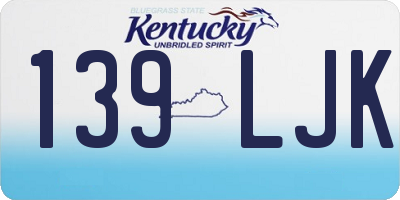 KY license plate 139LJK
