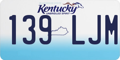 KY license plate 139LJM
