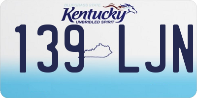 KY license plate 139LJN