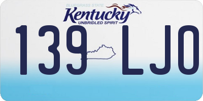 KY license plate 139LJO