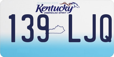 KY license plate 139LJQ