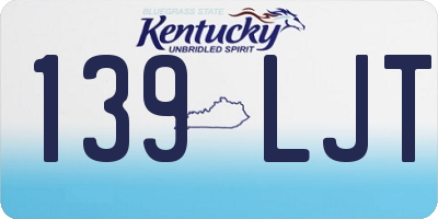 KY license plate 139LJT