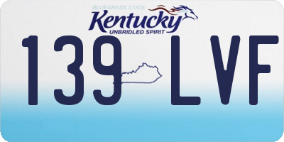 KY license plate 139LVF