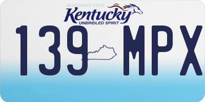 KY license plate 139MPX