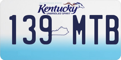 KY license plate 139MTB