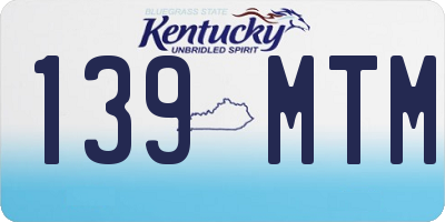 KY license plate 139MTM