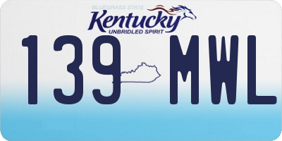 KY license plate 139MWL