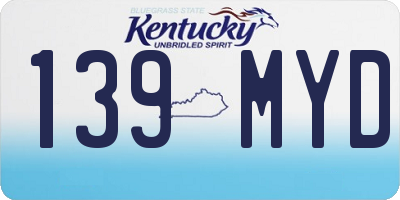KY license plate 139MYD