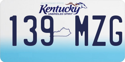 KY license plate 139MZG