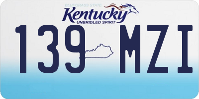 KY license plate 139MZI