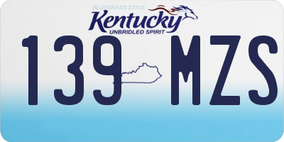 KY license plate 139MZS