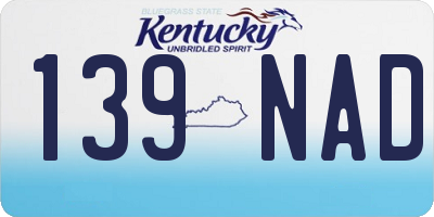 KY license plate 139NAD