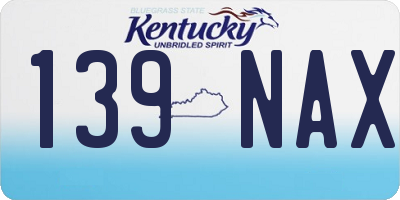 KY license plate 139NAX