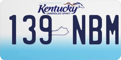 KY license plate 139NBM