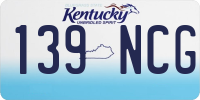 KY license plate 139NCG