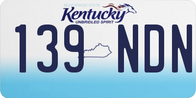 KY license plate 139NDN
