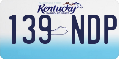 KY license plate 139NDP