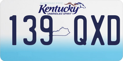 KY license plate 139QXD