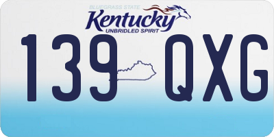 KY license plate 139QXG