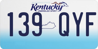 KY license plate 139QYF