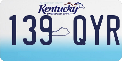 KY license plate 139QYR