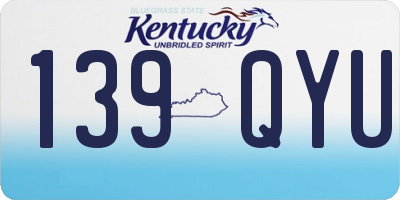 KY license plate 139QYU