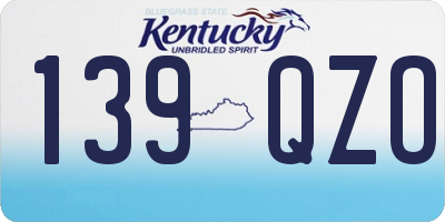 KY license plate 139QZO