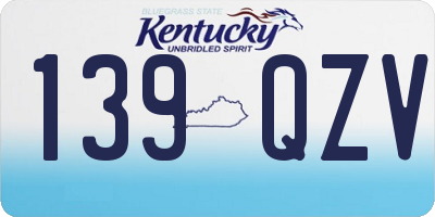 KY license plate 139QZV