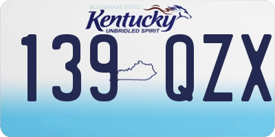 KY license plate 139QZX