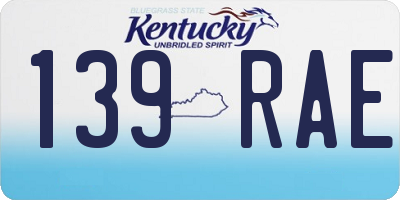 KY license plate 139RAE