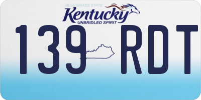 KY license plate 139RDT