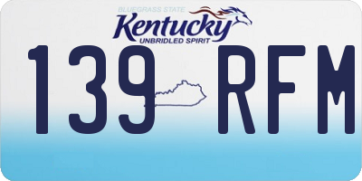 KY license plate 139RFM