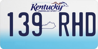 KY license plate 139RHD