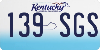 KY license plate 139SGS