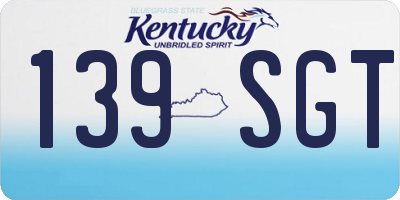 KY license plate 139SGT