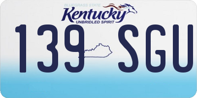 KY license plate 139SGU