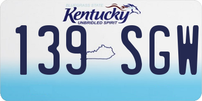 KY license plate 139SGW