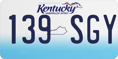 KY license plate 139SGY