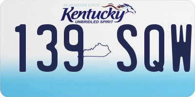 KY license plate 139SQW