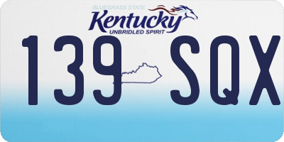 KY license plate 139SQX