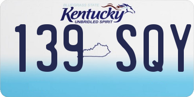 KY license plate 139SQY
