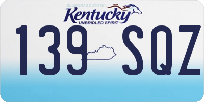 KY license plate 139SQZ