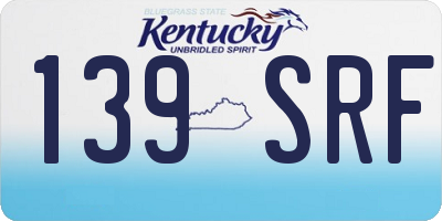 KY license plate 139SRF