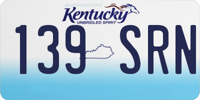 KY license plate 139SRN