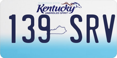 KY license plate 139SRV