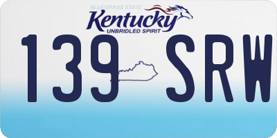 KY license plate 139SRW