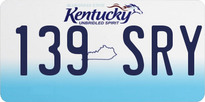 KY license plate 139SRY