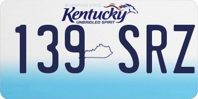 KY license plate 139SRZ