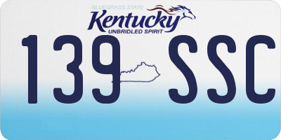 KY license plate 139SSC