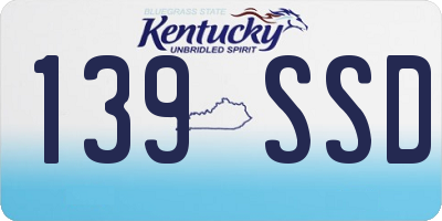 KY license plate 139SSD